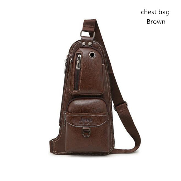 JEEP BULUO BRAND New Men Messenger Bags Hot Crossbody Shoulder Bag Famous Man's Leather Sling Chest Bag Fashion Casual 6196