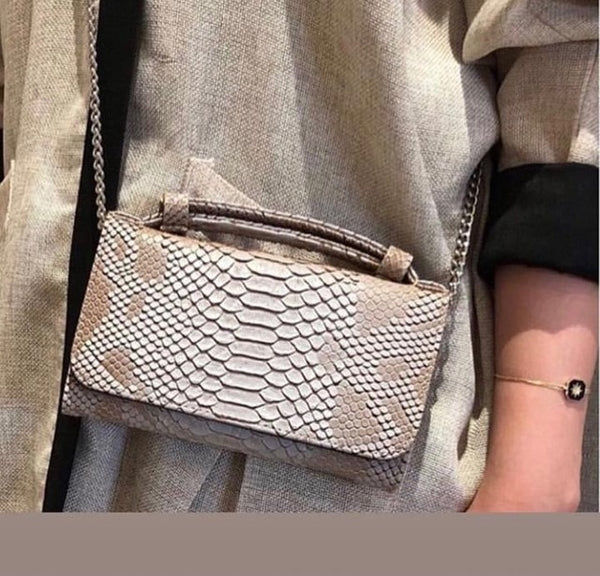 Crocodile Pattern Genuine Leather Handbags Designer Chain Shoulder Bag Square Women Crossbody Bags Clutch Bag Dropship