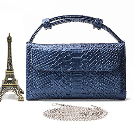 Crocodile Pattern Genuine Leather Handbags Designer Chain Shoulder Bag Square Women Crossbody Bags Clutch Bag Dropship