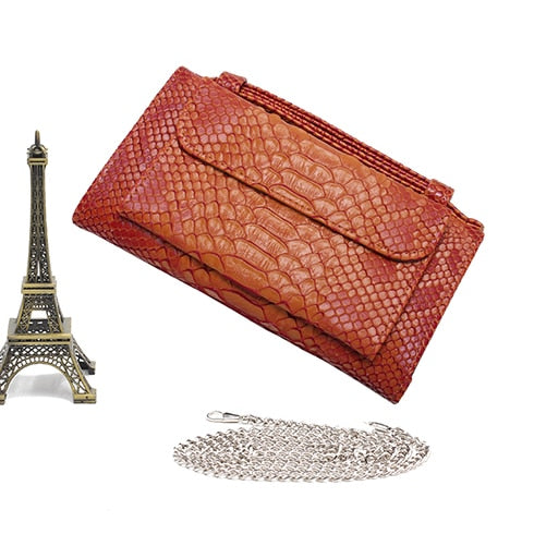 Crocodile Pattern Genuine Leather Handbags Designer Chain Shoulder Bag Square Women Crossbody Bags Clutch Bag Dropship