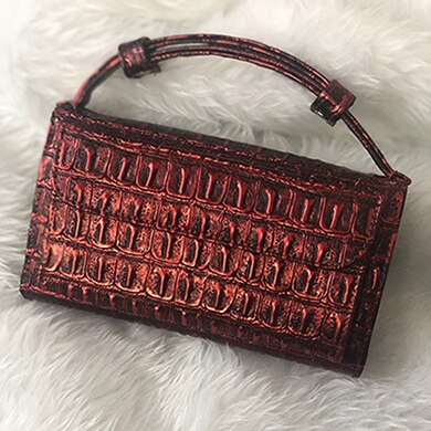 Crocodile Pattern Genuine Leather Handbags Designer Chain Shoulder Bag Square Women Crossbody Bags Clutch Bag Dropship