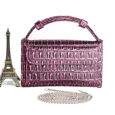 Crocodile Pattern Genuine Leather Handbags Designer Chain Shoulder Bag Square Women Crossbody Bags Clutch Bag Dropship