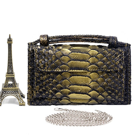 Crocodile Pattern Genuine Leather Handbags Designer Chain Shoulder Bag Square Women Crossbody Bags Clutch Bag Dropship
