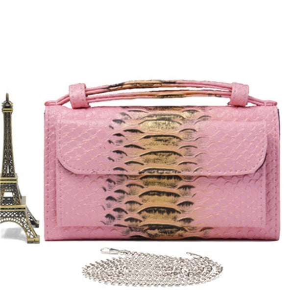 Crocodile Pattern Genuine Leather Handbags Designer Chain Shoulder Bag Square Women Crossbody Bags Clutch Bag Dropship