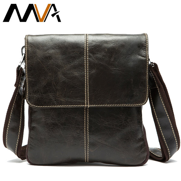 MVA Men's shoulder bag for men oil leather small Messenger bag men's genuine leather crossbody/males bags for men handbag  8006
