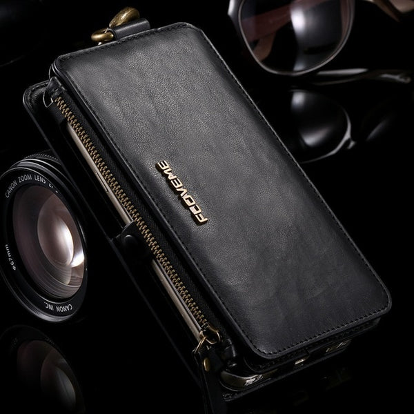 FLOVEME Note 3 4 5 Retro Wallet Leather Case For Samsung Galaxy S6 edge Plus S7 for iPhone XS XR MAX 5s SE 6 6s 7 8 Plus Cover