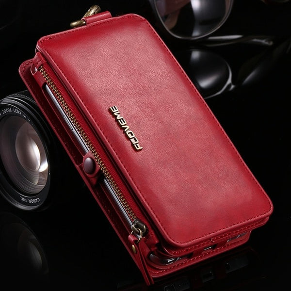 FLOVEME Note 3 4 5 Retro Wallet Leather Case For Samsung Galaxy S6 edge Plus S7 for iPhone XS XR MAX 5s SE 6 6s 7 8 Plus Cover