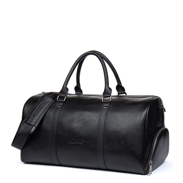 BOSTANTEN Genuine Leather Men Travel Bags Overnight Duffel Bag Weekend Travel Large Tote Bags Crossbody Travel Bags