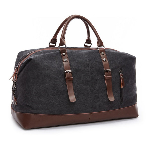 Scione Canvas Leather Men Travel Bags Carry on Luggage Bag Men Duffel Bags Travel Tote Large Weekend Bag Overnight Male Handbag