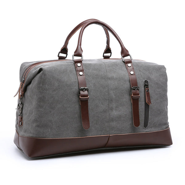 Scione Canvas Leather Men Travel Bags Carry on Luggage Bag Men Duffel Bags Travel Tote Large Weekend Bag Overnight Male Handbag