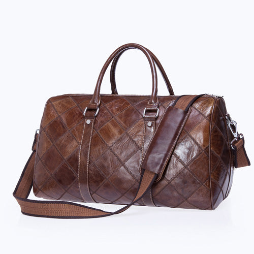 WESTAL Men Travel Bag for Luggage Men Genuine Leather Duffle Bag Suitcase Carry on Luggage Bags Big Weekend Bags Travel 8883