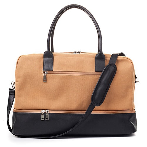 Mealivos 2018 Fashion Canvas Large Weekender Bag Overnight Travel bag Carry On Duffel with Shoe Pouch Duffel  weekend Bags