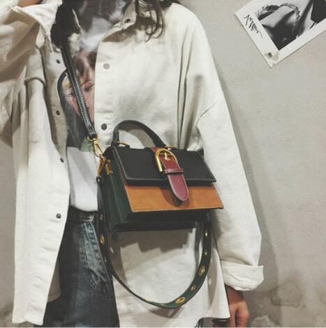 Bags for Women 2018 Fashion New Quality PU Leather Women bag Hit color Portable Shoulder Messenger Bag Travel Tote Crossbody bag