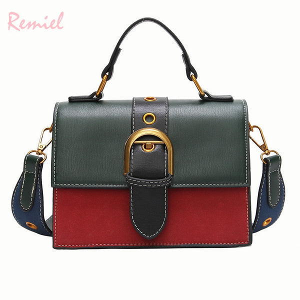 Bags for Women 2018 Fashion New Quality PU Leather Women bag Hit color Portable Shoulder Messenger Bag Travel Tote Crossbody bag