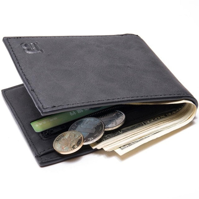 Men Wallets Fashion Dollar Slim Purse Money Clip Short Money Purses PU Leather Zipper Wallet men Coin bag Casual Clutch zk30