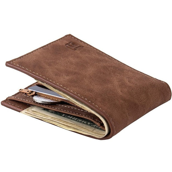 Men Wallets Fashion Dollar Slim Purse Money Clip Short Money Purses PU Leather Zipper Wallet men Coin bag Casual Clutch zk30