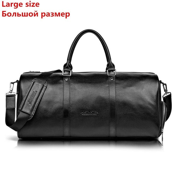 BOSTANTEN Big Large Genuine Leather Men Travel Bags Overnight Duffel Bag Weekend Travel Huge Tote Bags Crossbody Travel Bags