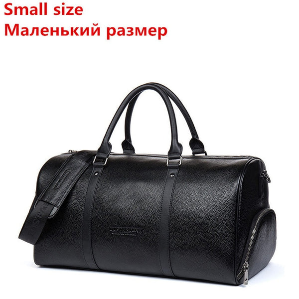 BOSTANTEN Big Large Genuine Leather Men Travel Bags Overnight Duffel Bag Weekend Travel Huge Tote Bags Crossbody Travel Bags