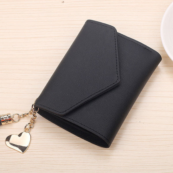 2018 Fashion Tassel Women Wallet for Credit Cards Small Luxury Brand Leather Short Womens Wallets and Purses Carteira Feminina