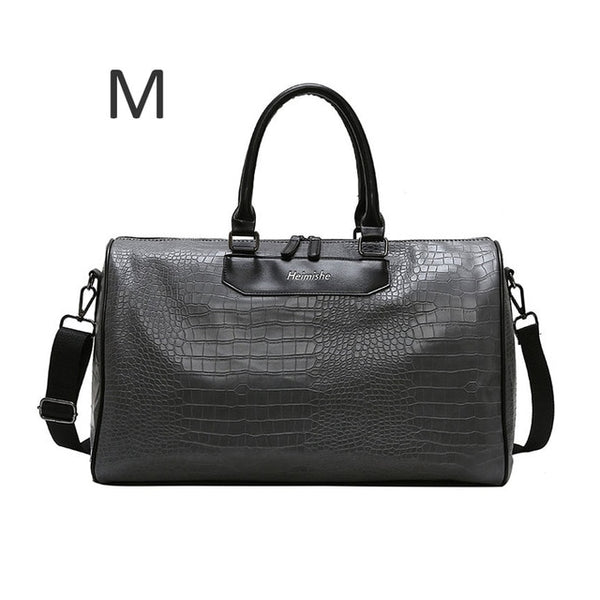 Women Fitness Gym Bag Alligator PU Leather Male Training Handbags Lady Travel Weekend Luggage Large Capacity Sac De Sport XA75D