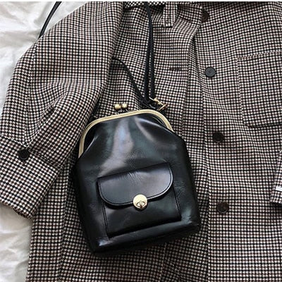 Vintage Fashion Clip Women's Bag PU Leather Shoulder Crossbody Designer Brand Women Handbags Totes Clutch Purse Bolsa Mujer 2019