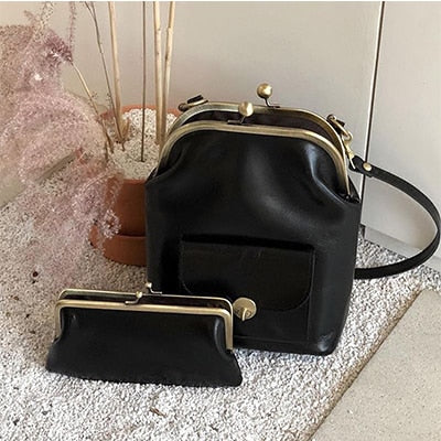 Vintage Fashion Clip Women's Bag PU Leather Shoulder Crossbody Designer Brand Women Handbags Totes Clutch Purse Bolsa Mujer 2019